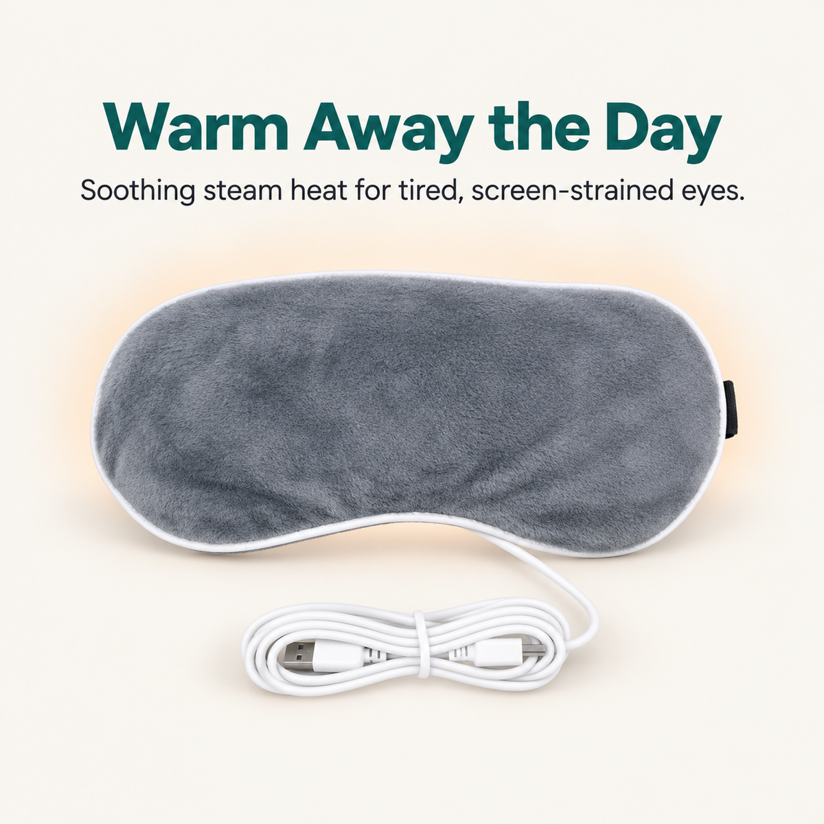 Recervo Warming Steam Eye Mask — USB Heated Compress for Tired Eyes, Sleep & Stress Relief