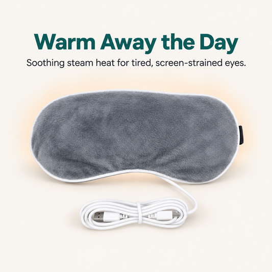 Recervo Warming Steam Eye Mask — USB Heated Compress for Tired Eyes, Sleep & Stress Relief