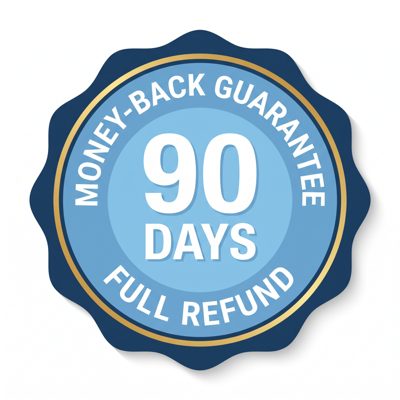90-day money-back guarantee badge